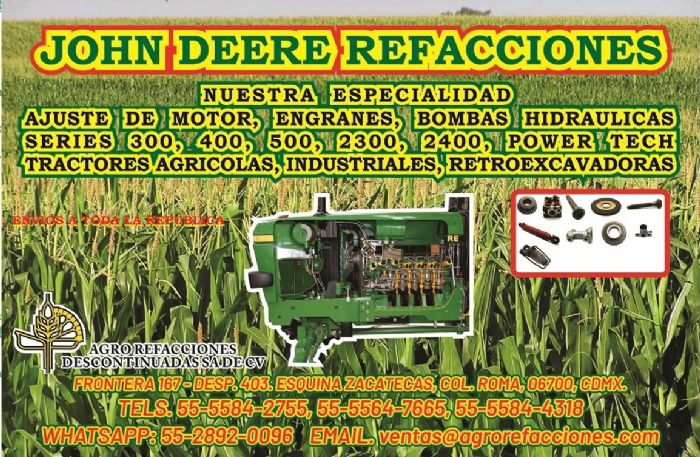 REFACCIONES PARA JOHN DEERE  2300 y 2400 